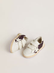 Young Ball Star in purple glitter with white leather star and heel tab