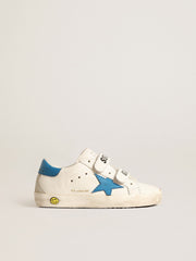 Young Old School in leather with light blue star and heel tab
