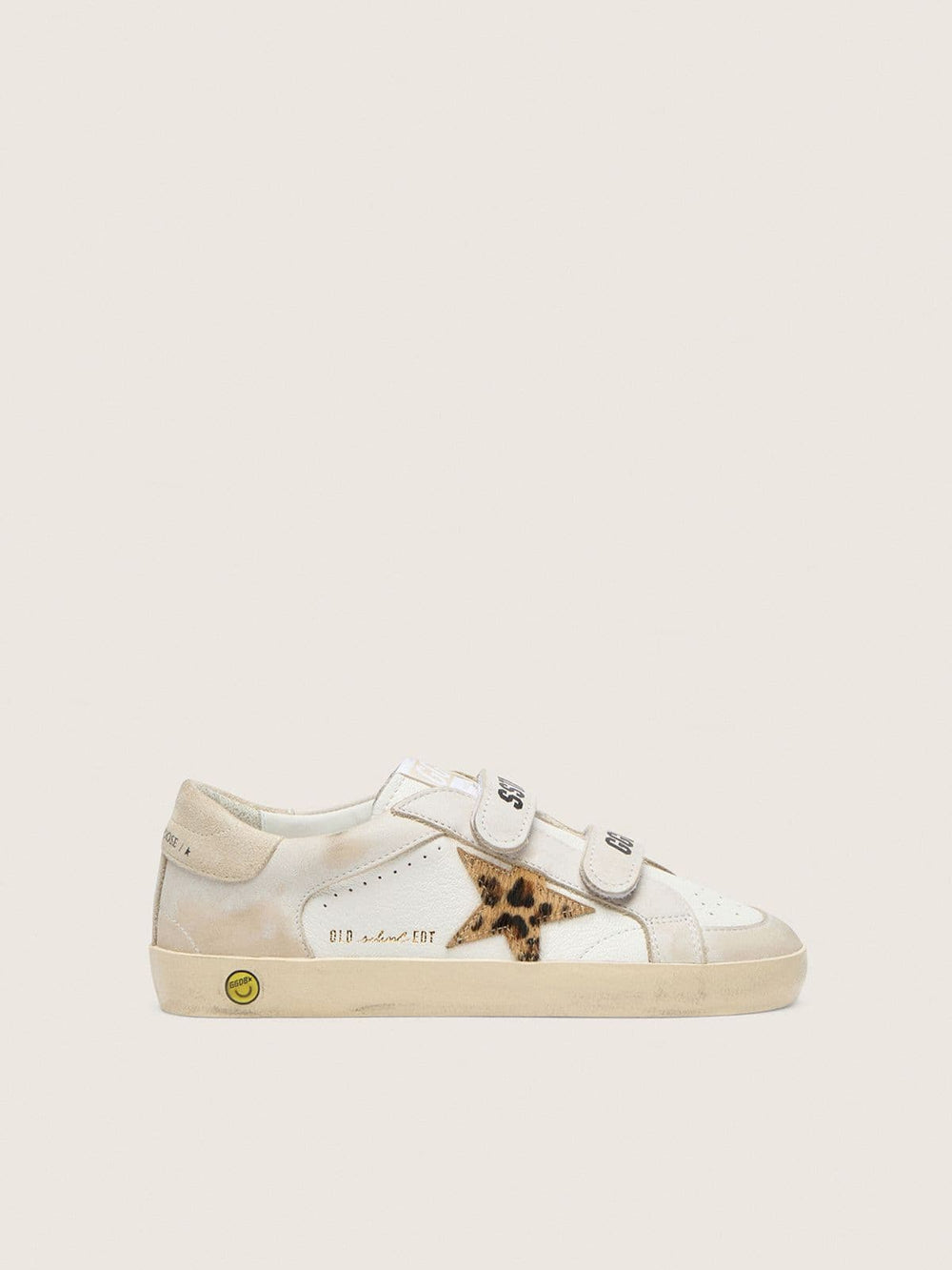 Young Old School in nappa with leopard-print pony skin star and leather inserts