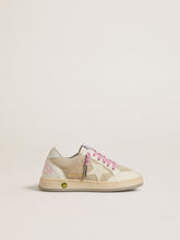 Young Ball Star in pearl suede with leather star and heel tab