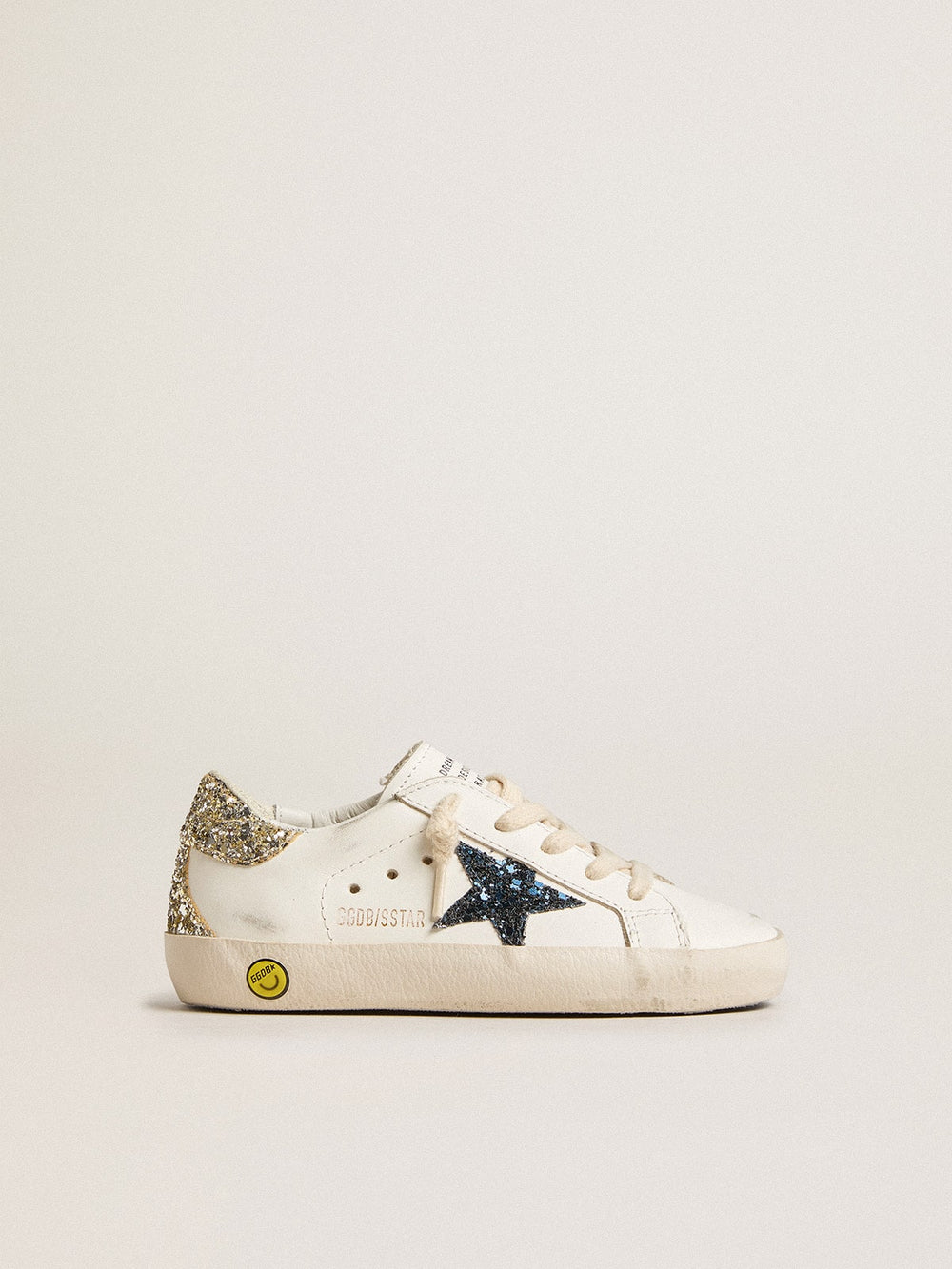Young Super-Star in leather with glitter star and heel tab