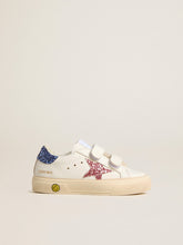 Young May School in leather with glitter star and heel tab