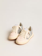 Young Ball Star in glitter with silver metallic leather heel tab