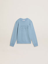 Boys' light blue sweatshirt with lettering on the front