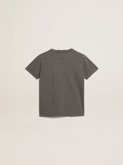 Boys’ T-shirt in gray with distressed treatment