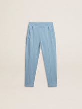Boys' light blue printed joggers