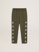 Boys' military-green joggers with white stars