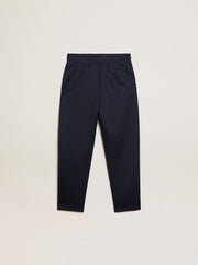 Dark blue joggers with white strip and contrasting stars