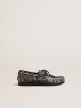 Junior Cruise loafer in black distressed leather