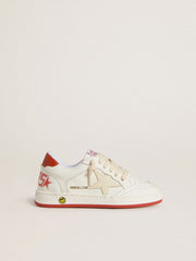 Junior Ball Star in leather with cream-colored star and red leather heel tab