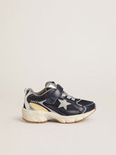 Young Lightstar in blue leather and mesh with gray leather star