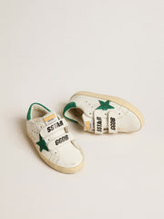 Old School Young with green suede star and heel tab