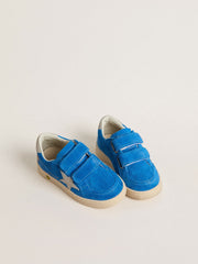 Teen Ball Star in light blue suede with gray nubuck star and heel tab