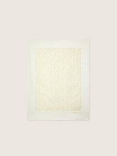 Journey Baby blanket in white cotton fleece with peach-pink mascot print