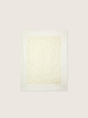 Journey Baby blanket in white cotton fleece with peach-pink mascot print