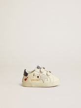 Baby School in nappa leather with musical print and white suede star