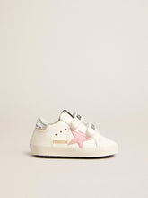 Baby Old School with pink leather star and silver leather heel tab