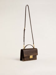 Venezia Bag in vintage dark brown embossed leather with gold details