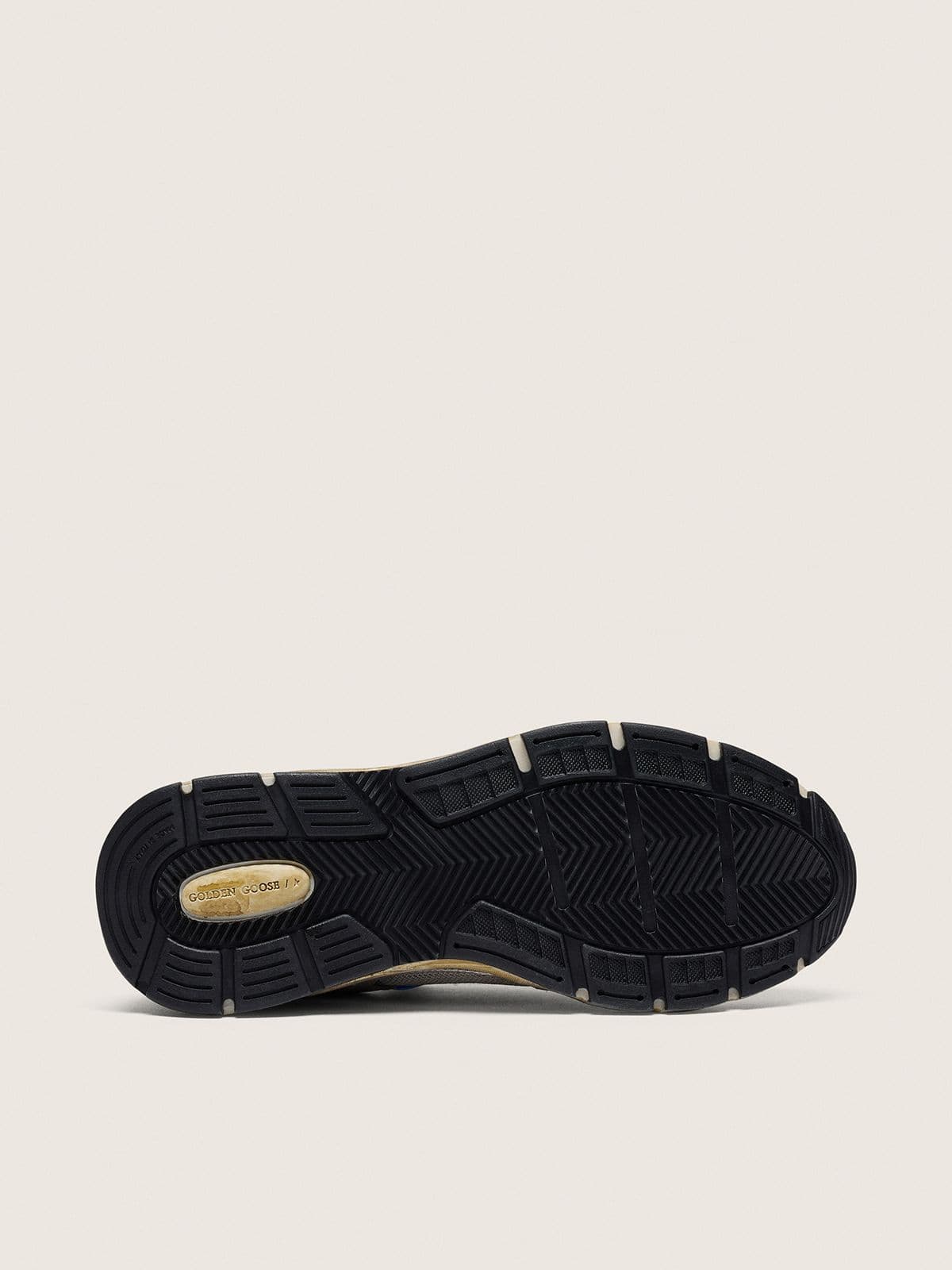 Women's Dad-Star in silver laminated leather and mesh with white leather star and silver heel tab