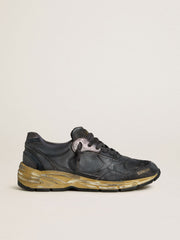 Women's Dad-Star in black naplak and crackle leather with black star and heel tab