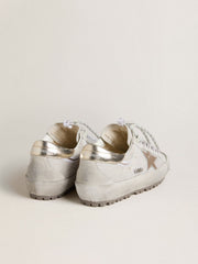 Women's Super-Star Ski in light gray nylon with metallic leather star and heel tab