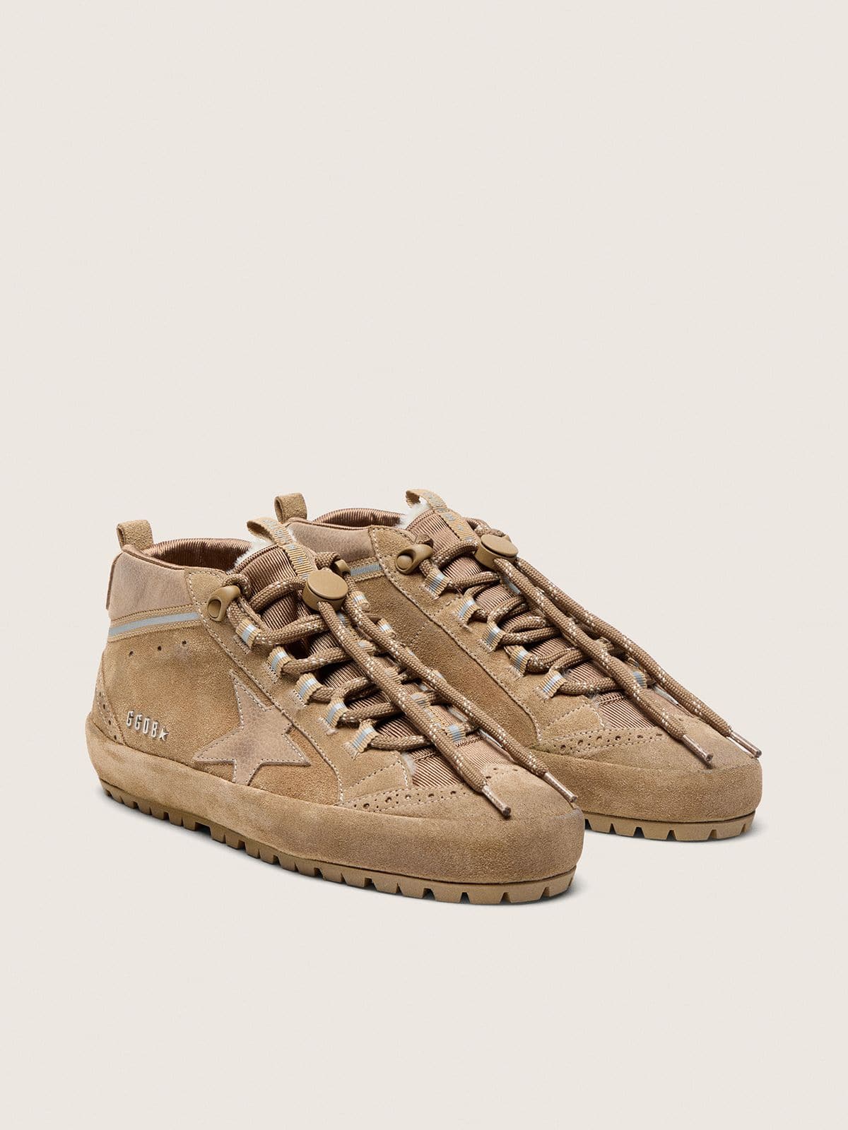 Women's Mid Star Ski in caramel suede with nubuck star and suede heel tab