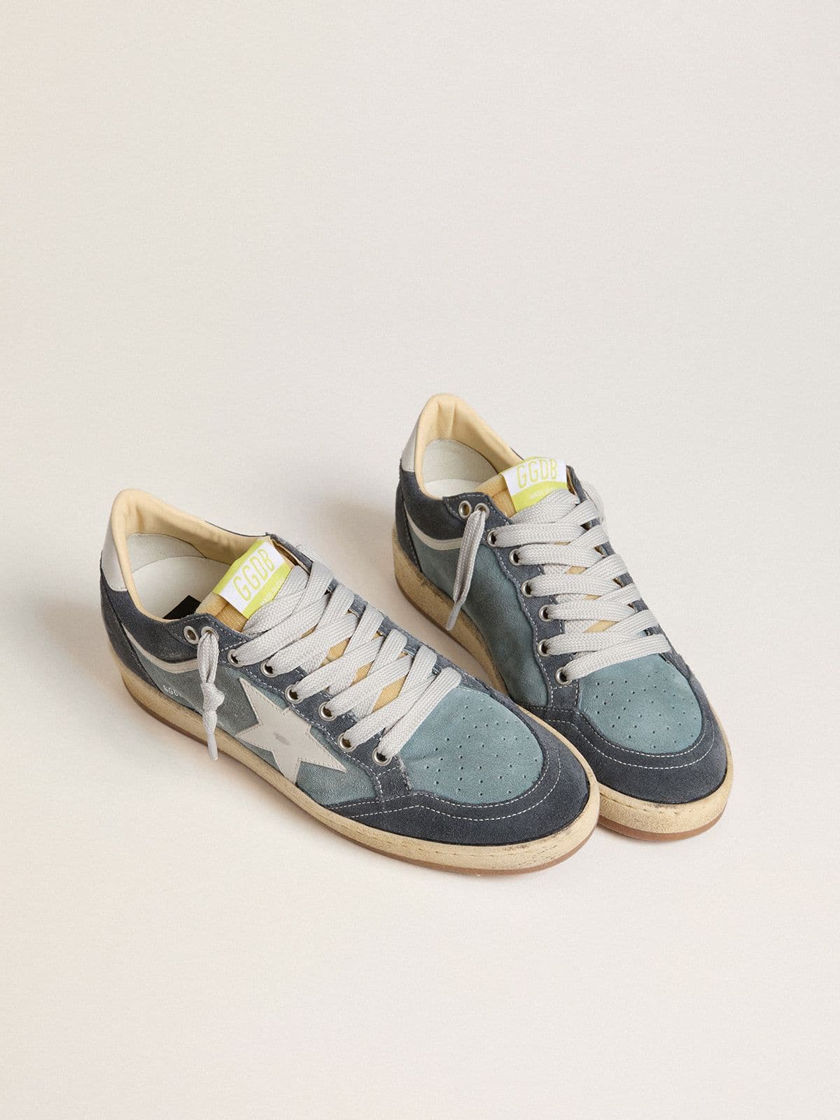 Women's Ball Star LTD in light blue suede with milk-white leather star and heel tab