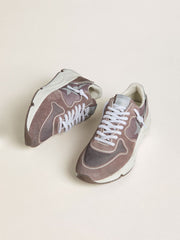 Women's Running Sole  in lavender nylon and suede with printed star and silver leather heel tab