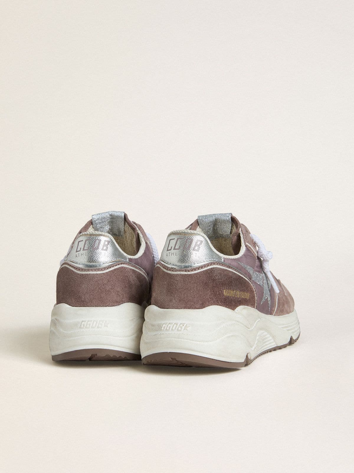 Women's Running Sole  in lavender nylon and suede with printed star and silver leather heel tab