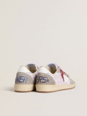 Women's Ball Star LTD in lilac nylon with white leather star and suede inserts