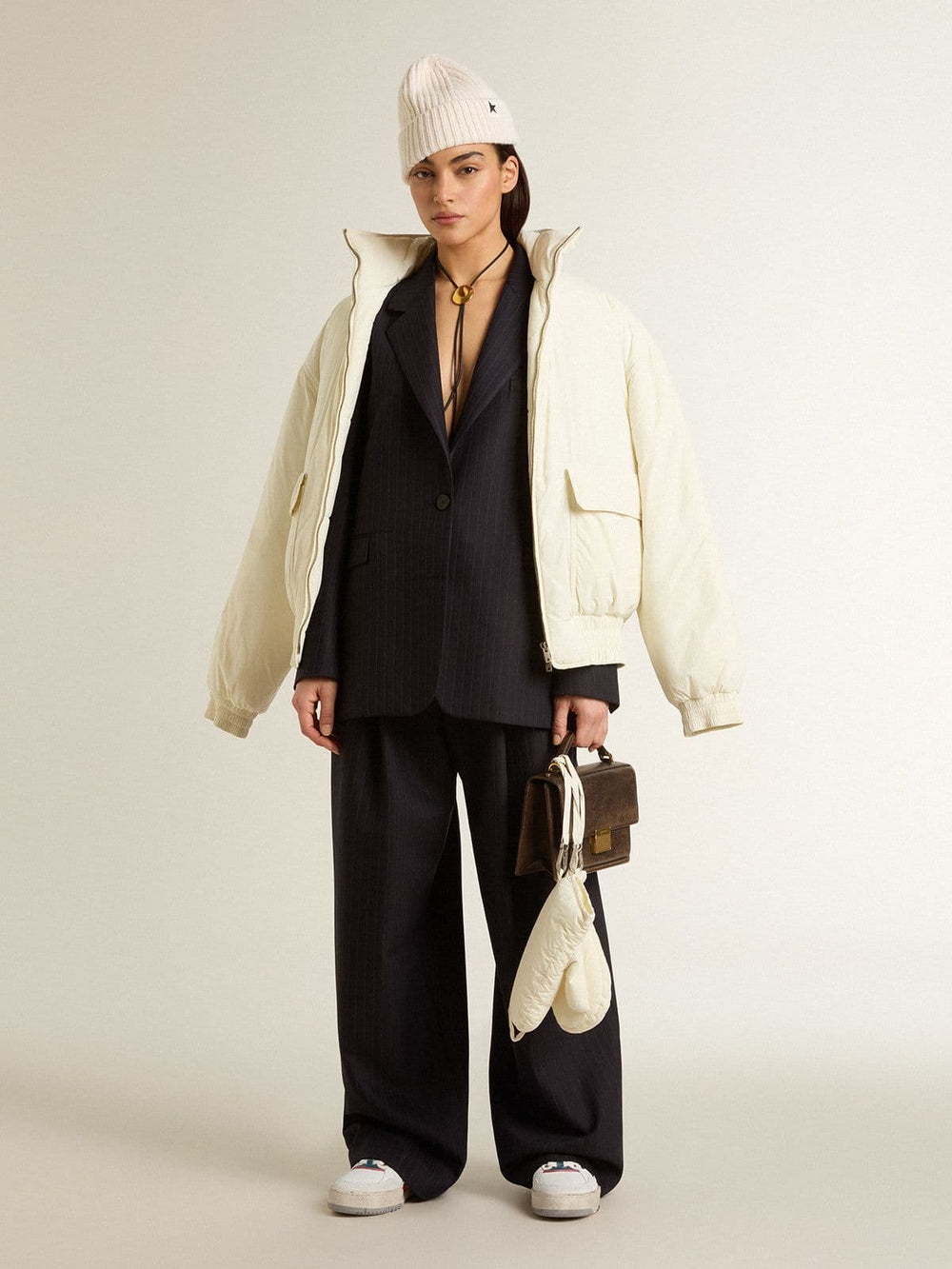 Women's Forty2 with black star and silver foiled leather heel tab