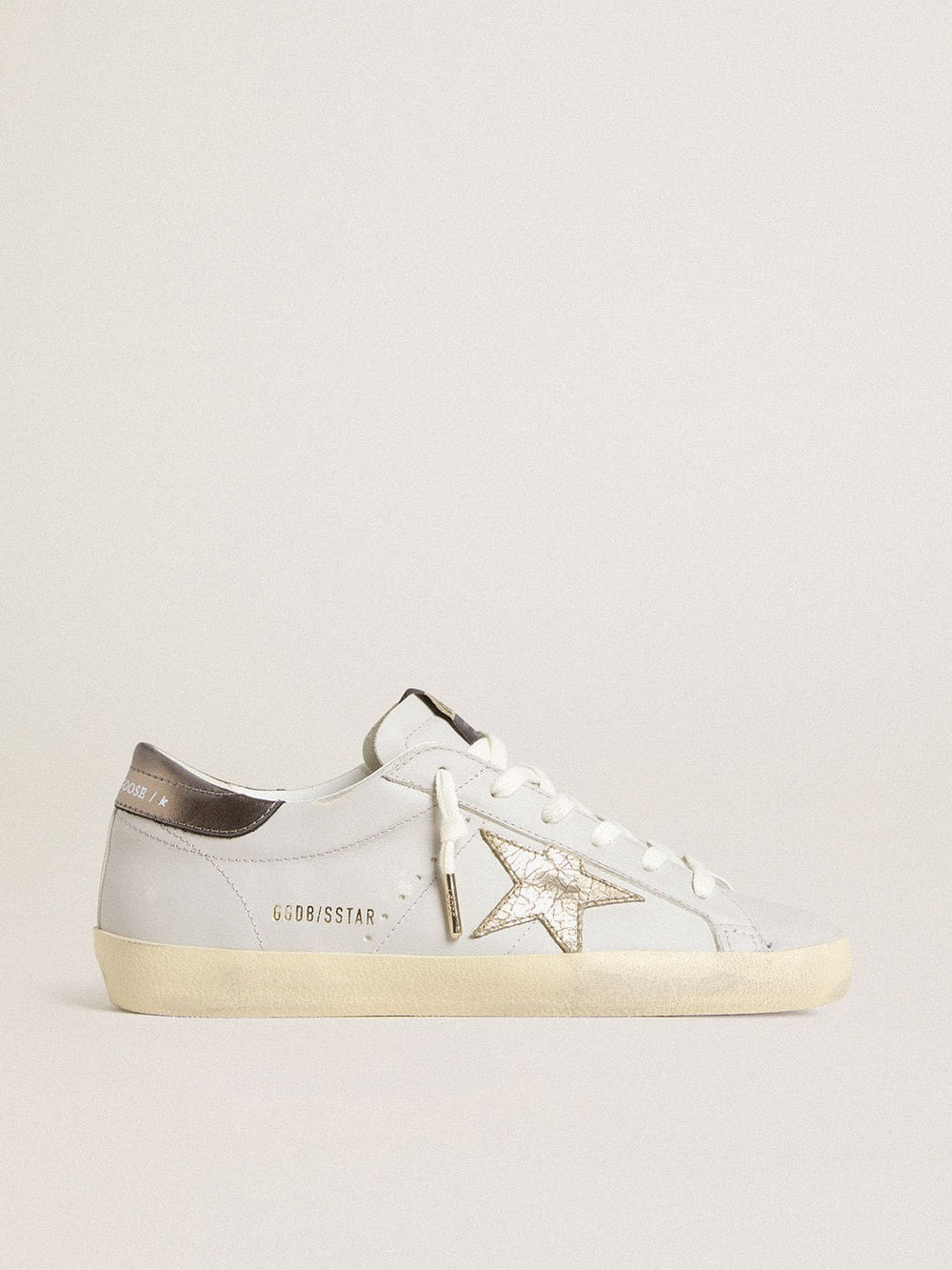 Super-Star with crackle leather star and metallic foiled leather heel tab