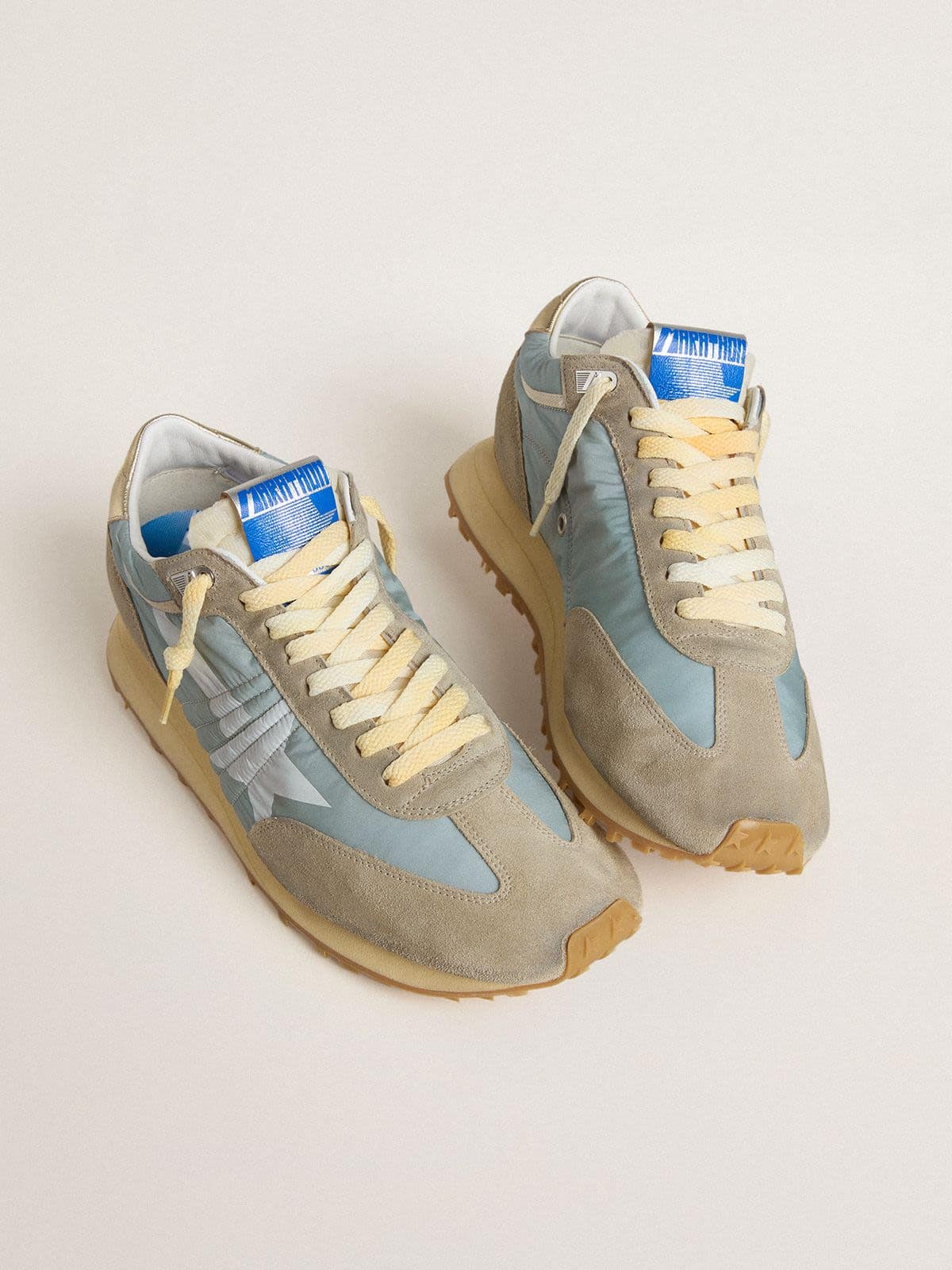 Women’s Marathon with light blue nylon upper and pastel blue star