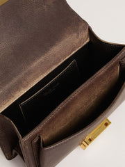 Small Venezia Bag in dark brown leather with gold buckle