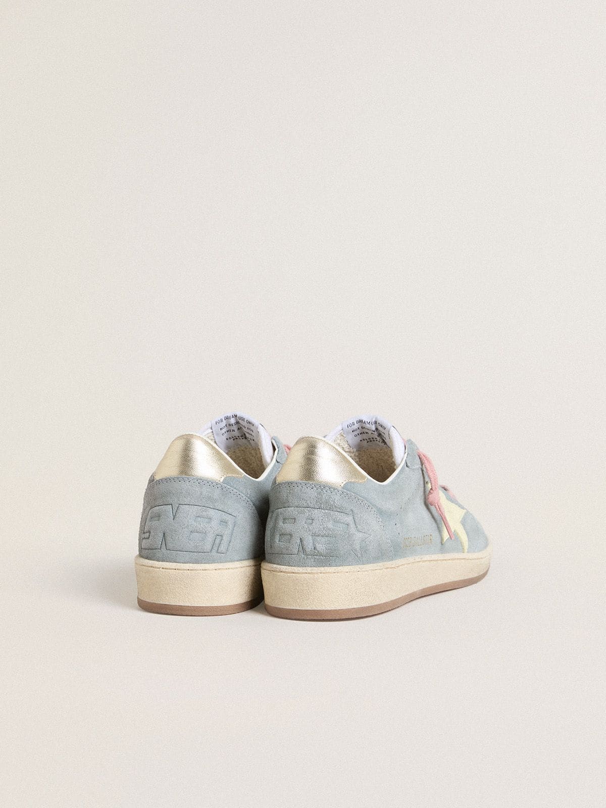 Women's Ball Star in powder-blue suede with cream-colored leather star