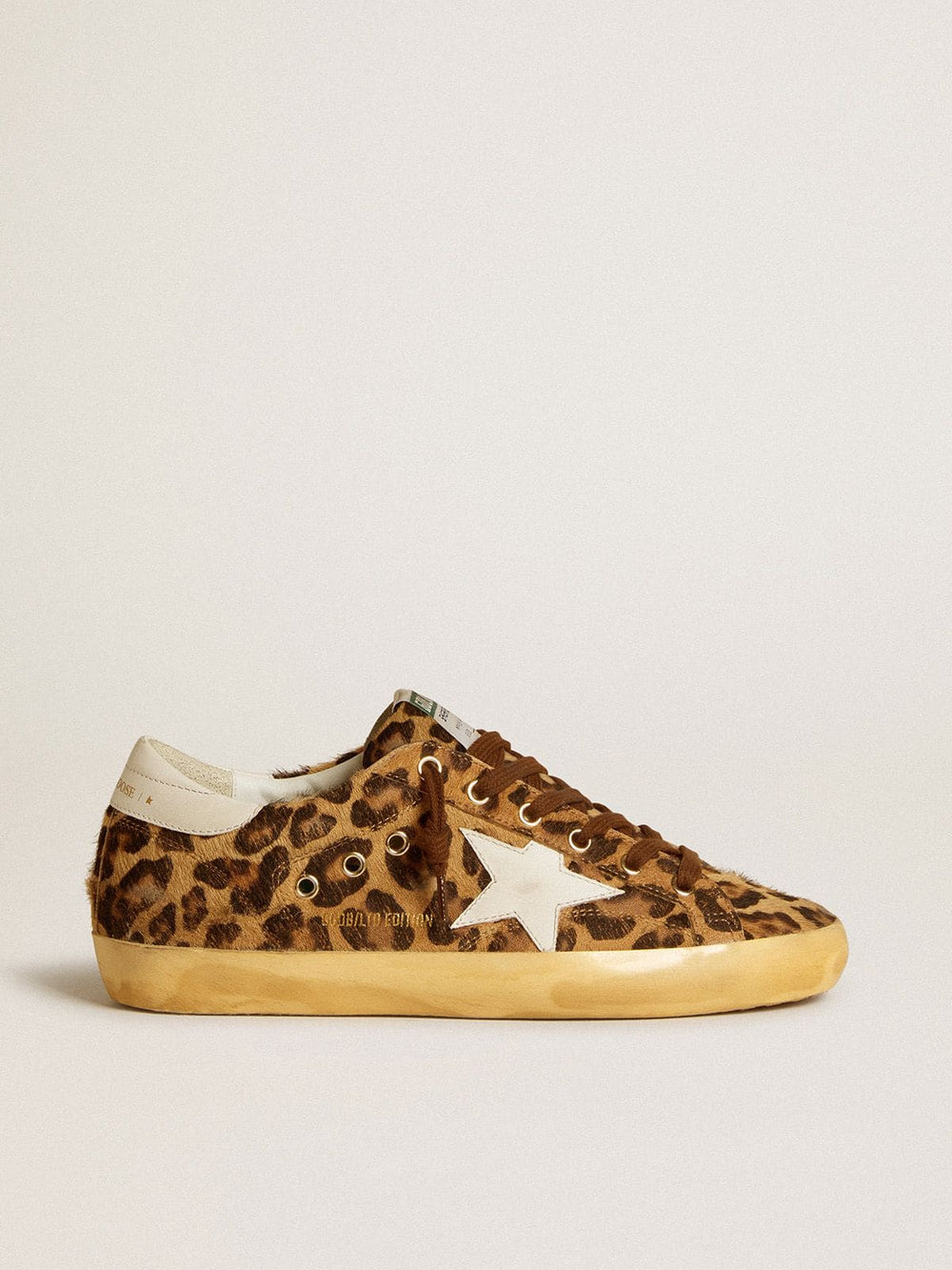 Women’s Super-Star  in leopard-print pony skin with leather star and heel tab