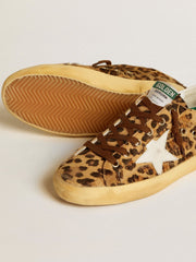 Women’s Super-Star  in leopard-print pony skin with leather star and heel tab