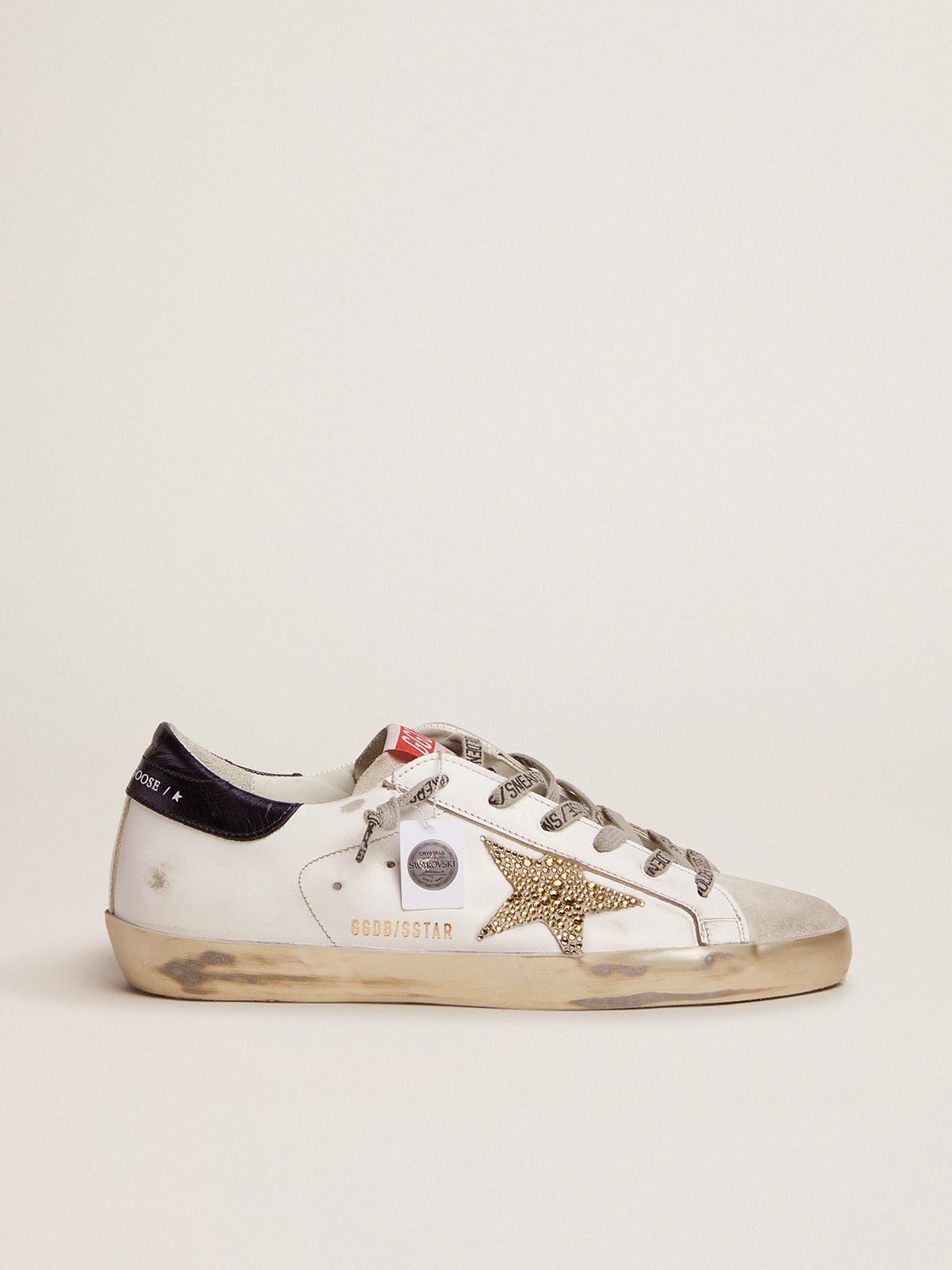 Women’s Super-Star  with blue heel tab and Swarovski crystal star