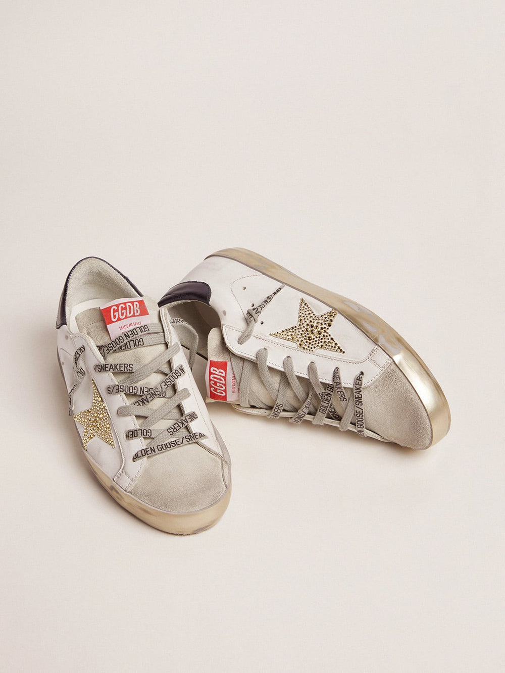 Women’s Super-Star  with blue heel tab and Swarovski crystal star
