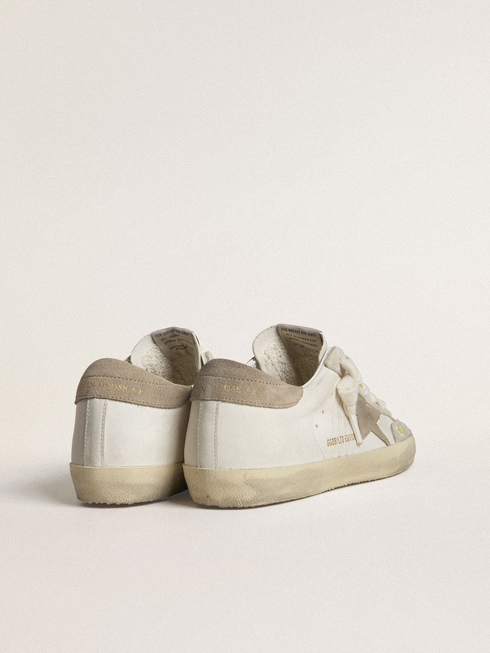 Women’s Super-Star LTD with beige suede star and heel tab and floral embroidery
