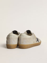 Women's Super-Star in ice-gray suede with silver glitter star and leather heel tab