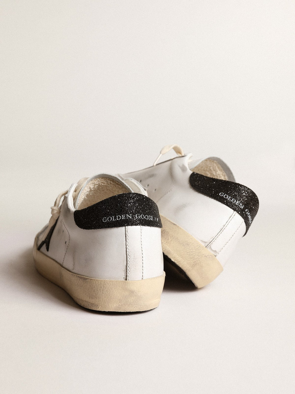 Sneaker black Swarovski crystals Super-Star LTD for women | Golden Goose