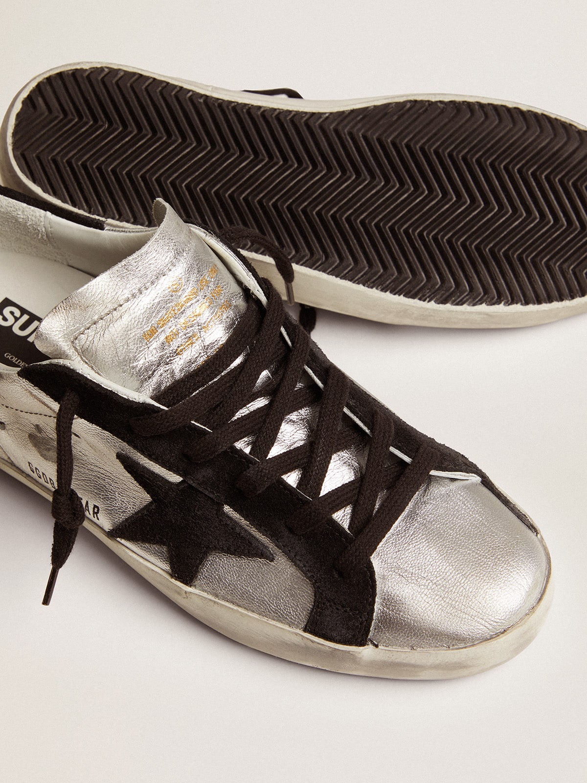 Women’s Super-Star sneakers in silver leather | Golden Goose