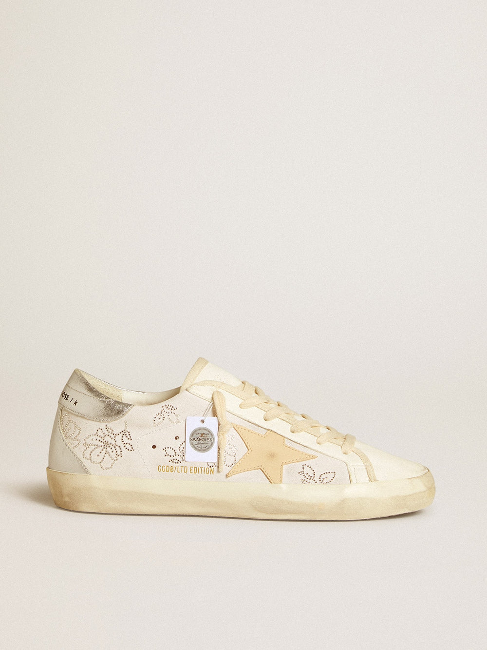 Women's Super-Star  with Swarovski crystals and smoke gray leather star
