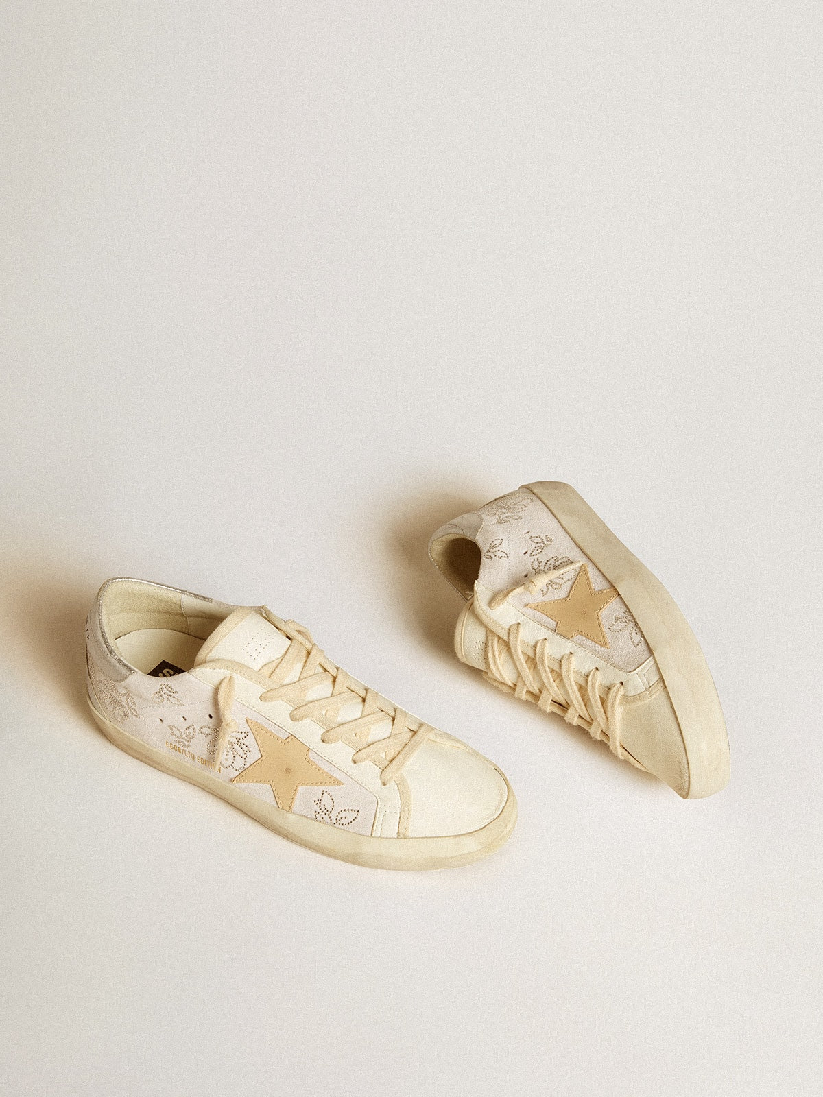 Women's Super-Star  with Swarovski crystals and smoke gray leather star
