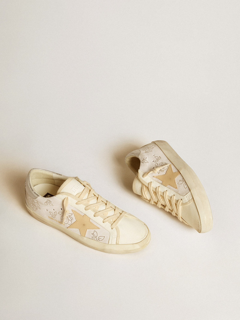 Women's Super-Star  with Swarovski crystals and smoke gray leather star