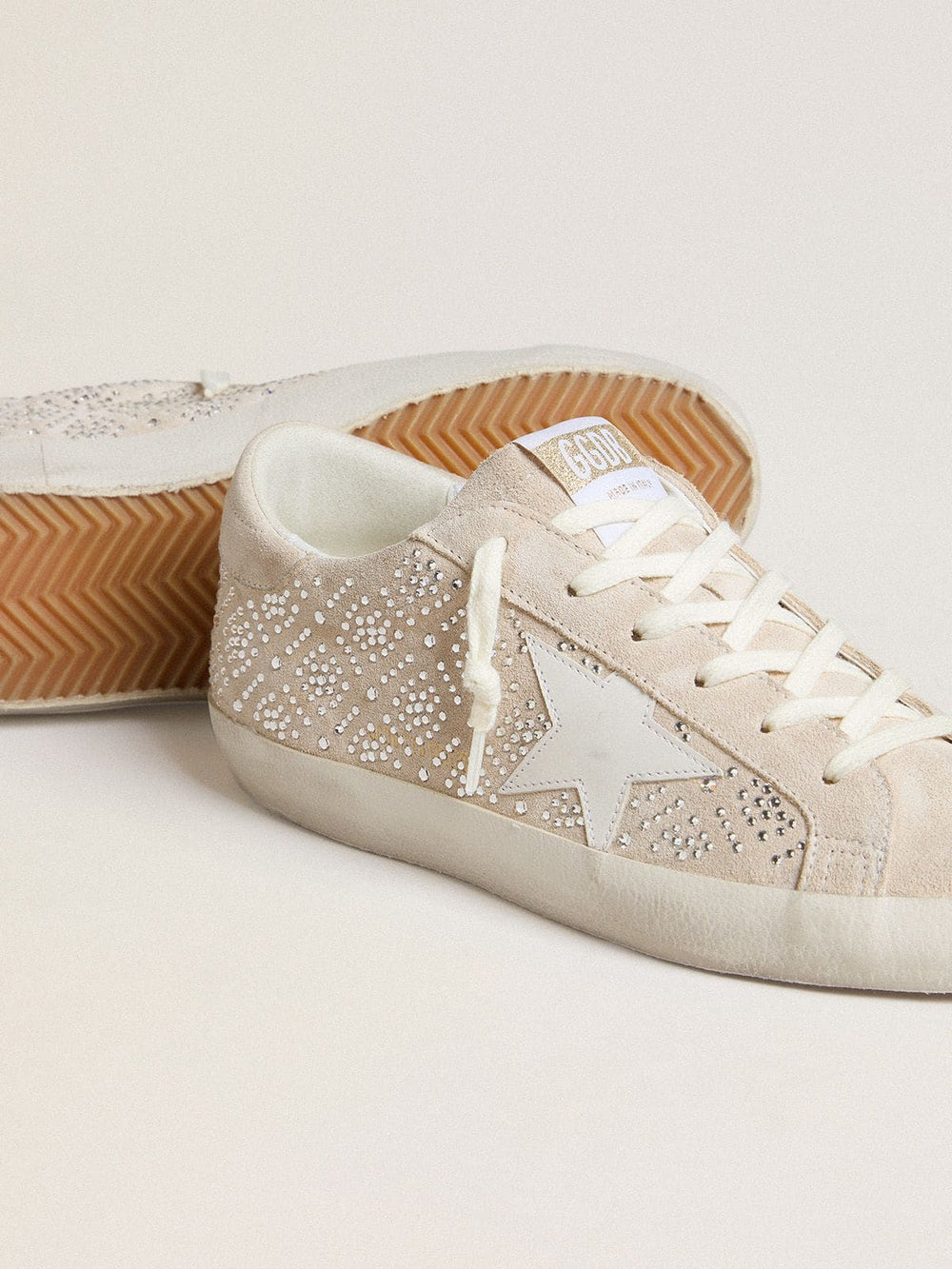 Women's Super-Star LTD in suede with Swarovski crystals and ice-gray leather star