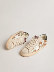 Super-Star  in zebra-effect Swarovski with a white leather star