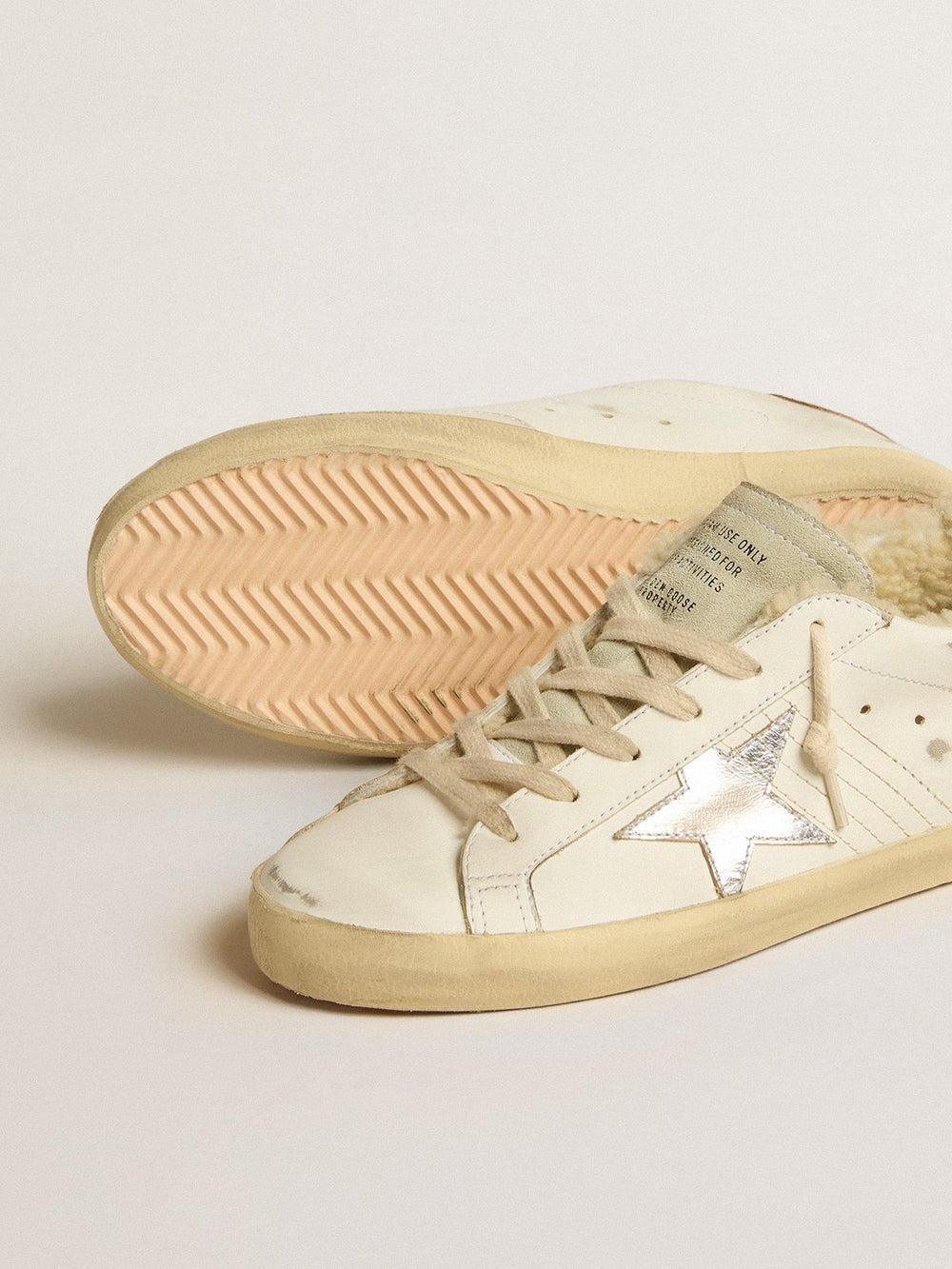 Super-Star with silver leather star and crocodile-print leather heel tab