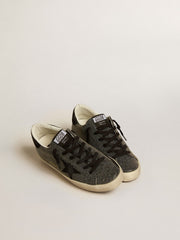 Women’s Super-Star in black Swarovski crystals with black suede star
